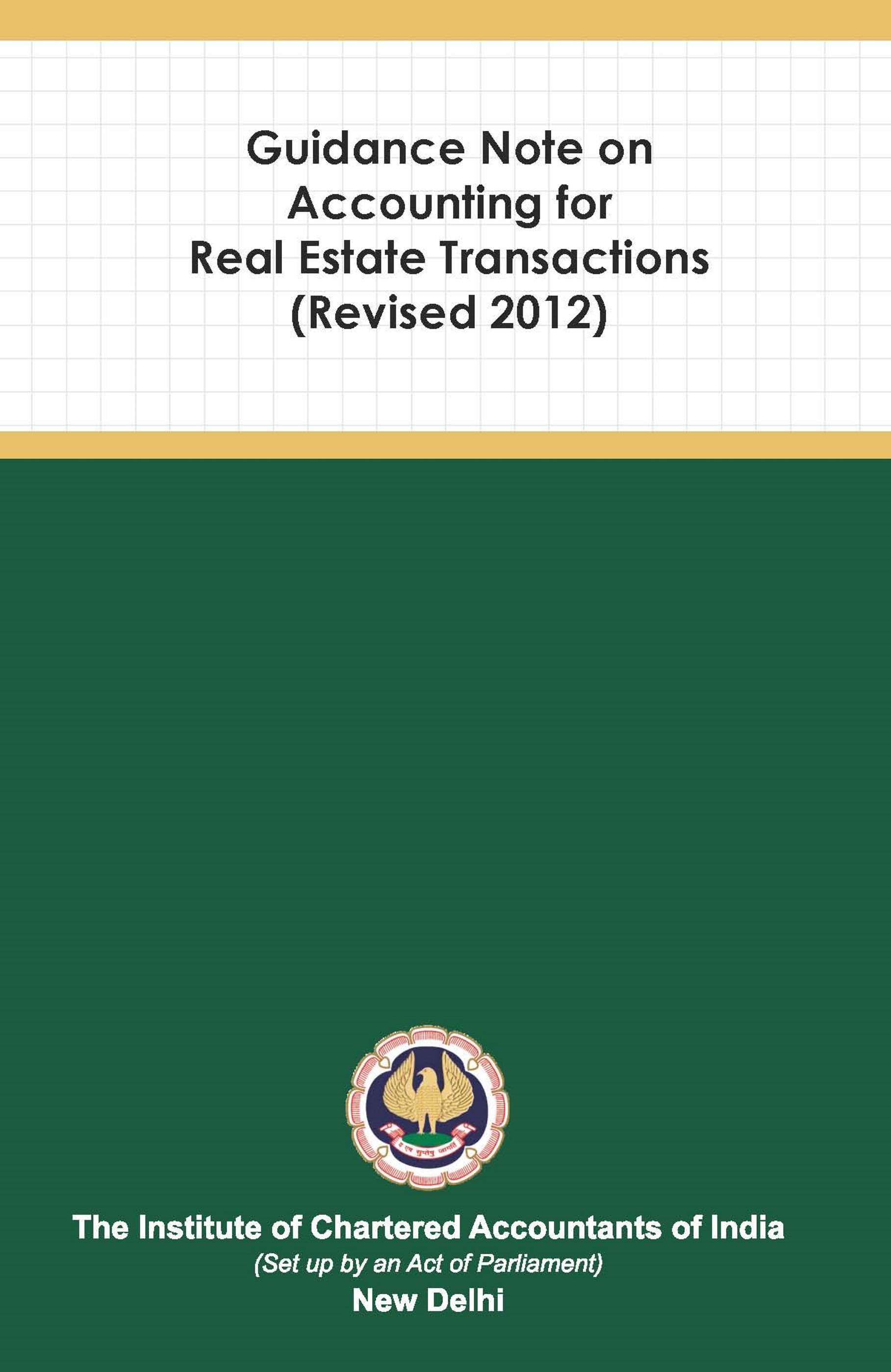 Guidance Note on Accounting for Real Estate Transaction (Revised 2012)