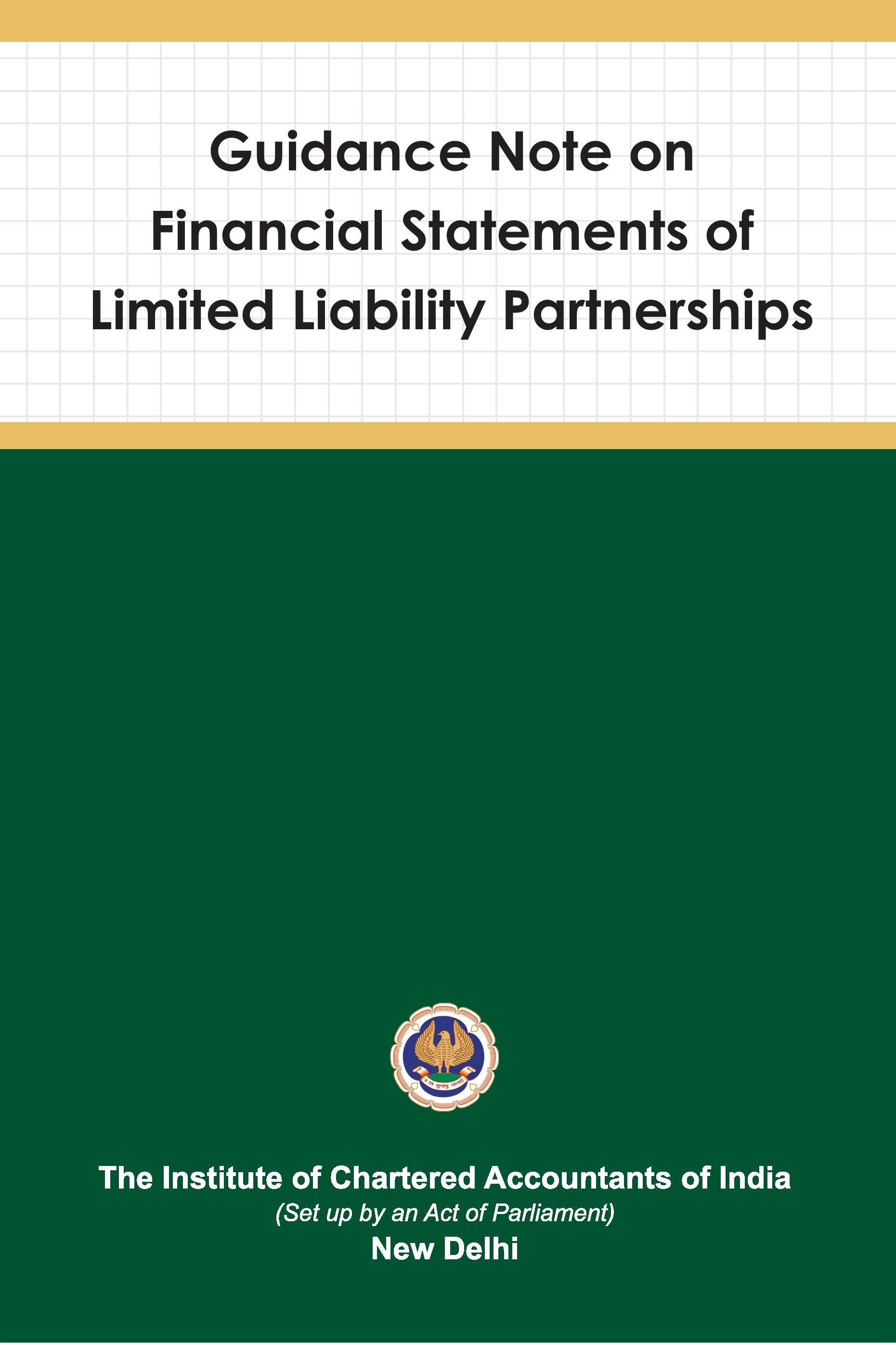 Guidance Note on Financial Statements of Limited Liability Partnerships - August, 2023