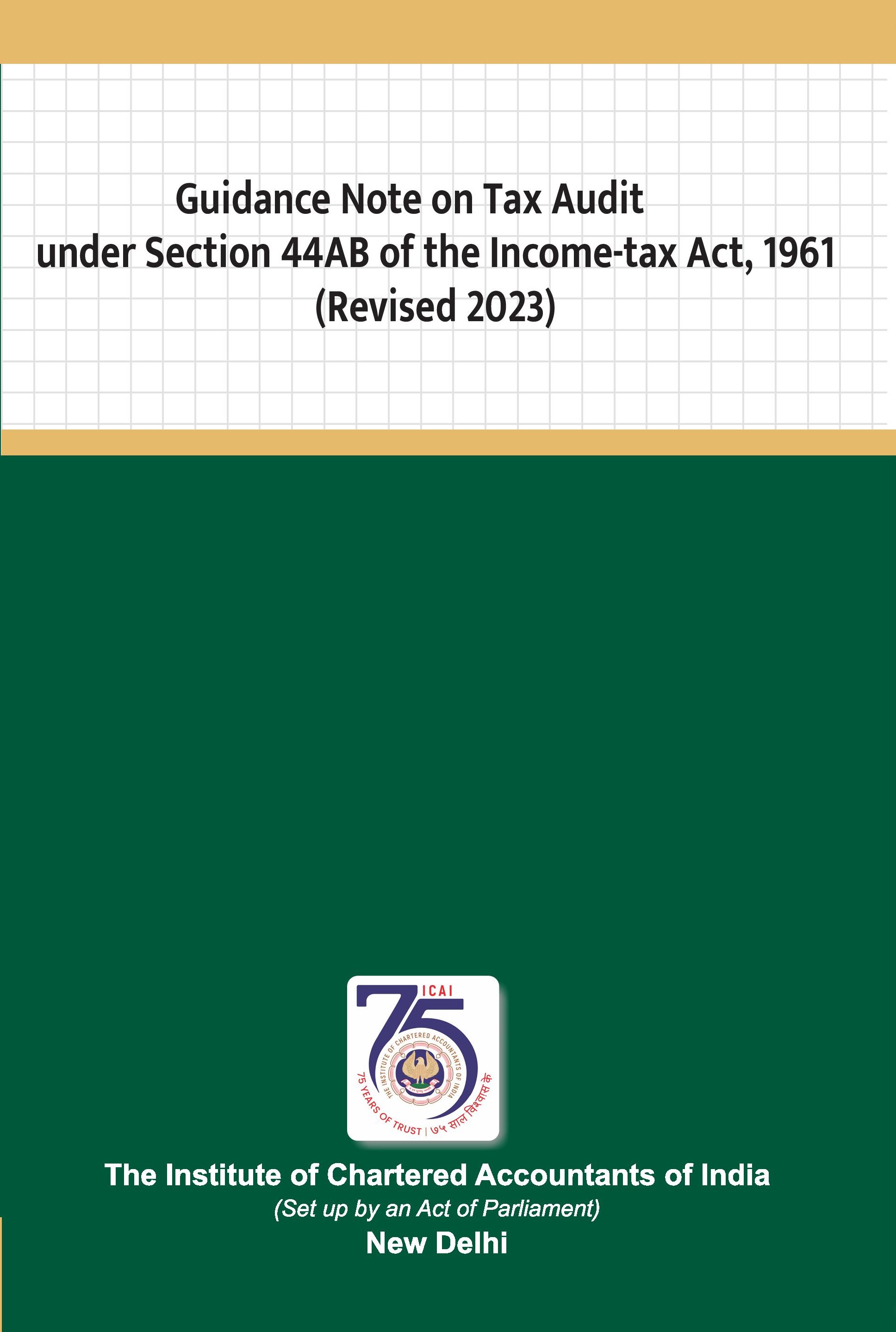 Guidance Note on Tax Audit Under Section 44AB of the Income-Tax Act, 1961 (Revised 2023)